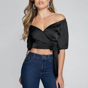 Wrapped Tie-Top Jet Black